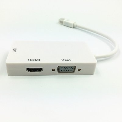 蘋果筆記本電腦迷你mini DP轉VGA HDMI DVI轉換器三合一雷電介面 w9 056 [9000256]