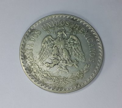 (財寶庫)【1922 墨西哥 鷹揚 1 PESO 銀幣】請保握機會。值得典藏