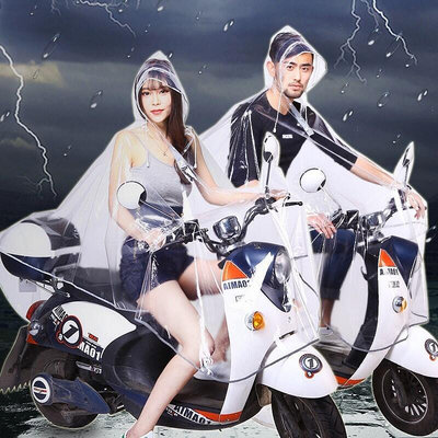 全透明EVA騎車雨衣雨披電動車F電瓶車雨罩防雨超大男女夜間反光條