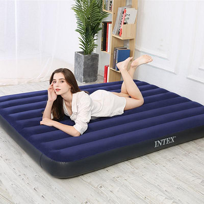 intex充氣床墊家用戶外單雙人氣墊床加大加厚藍色折疊空氣床