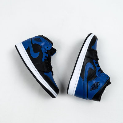 Air Jordan 1 Mid Hyper Royal 皇家藍 中筒 運動籃球鞋 男女鞋 554724-077【ADIDAS x NIKE】
