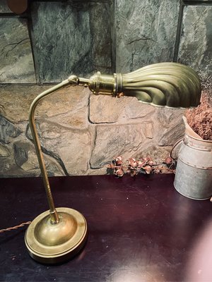 歐式古典黃銅經典貝殼關節桌燈 檯燈 銀行燈 夜燈