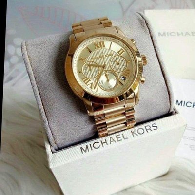 MICHAEL KORS 金色不鏽鋼錶帶 三眼計時 女士手錶 MK6274
