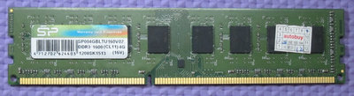 【寬版雙面顆粒】SP 廣穎電通 Silicon Power DDR3-1600 4G 桌上型二手記憶體 (原廠終保)