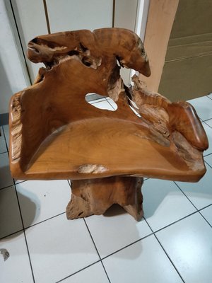 印尼老柚木 旋轉椅 休閒辦公椅