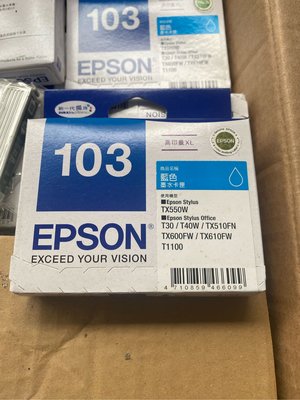 EPSON T103250 T103 藍色原廠高容量XL墨水匣/ Epson TX550W/TX600FW含稅價