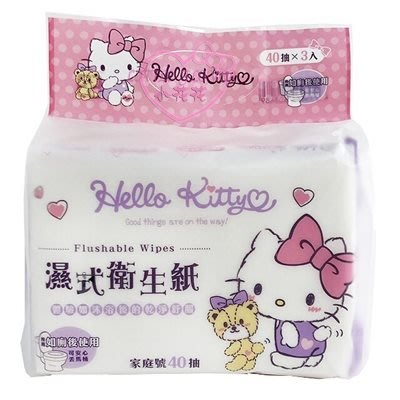 ♥小花花日本精品♥Hello Kitty 可沖式濕紙巾 濕式衛生紙 家庭號~3