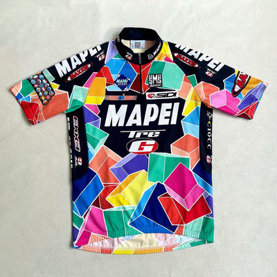 義大利製造 90s Santini Mapei Cycling Jersey UCI車隊 自行車 車衣 vintage 古著