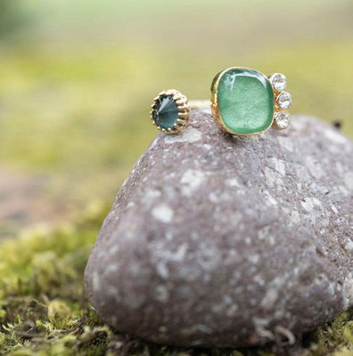 詩華洛世奇Swarovski水晶戒 綠色 法國設計師款 agete 輕珠寶