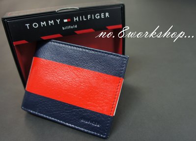 ☆【TH配件館】☆【TOMMY HILFIGER大LOGO對折皮夾】☆【TOMW001H6】(深藍色)