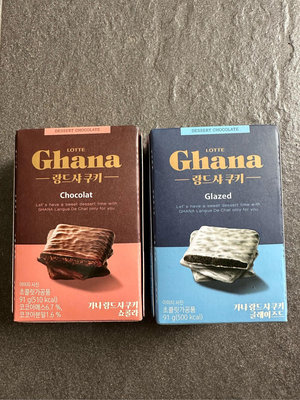 韓國🇰🇷LOTTE 樂天 Ghana 加納 Glazed 巧克力夾心餅乾 91g 白巧克力夾心餅乾 黑巧克力夾心餅乾