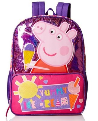 預購 來自英國粉紅豬小妹 Peppa Pig 佩佩豬 粉紅冰淇淋豬小妹 喬治豬 孩童後背包 雙肩背包 兒童背包 生日禮