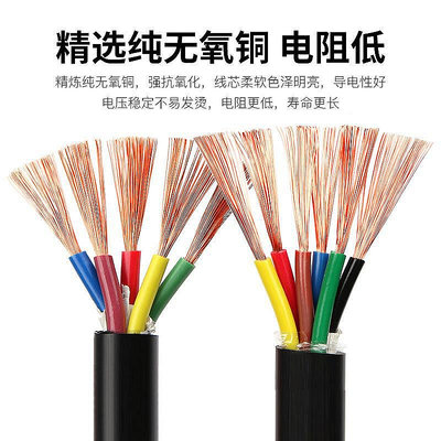 優選鋪~國標純銅RVV電纜線5 6 7 8芯電源線0.5 1.0 2.5平方戶外軟護套線