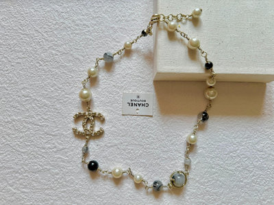 Chanel vintage香奈兒中古單層珍珠項鍊毛衣鍊