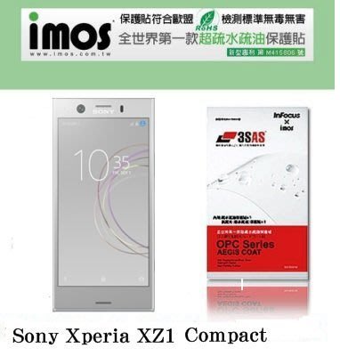 【愛瘋潮】免運 Sony Xperia XZ1 Compact iMOS 3SAS 防潑水 防指紋 疏油疏水 螢幕保護貼