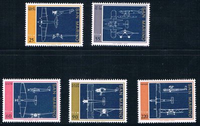 (C4082)聖馬利諾1973年飛機郵票5全