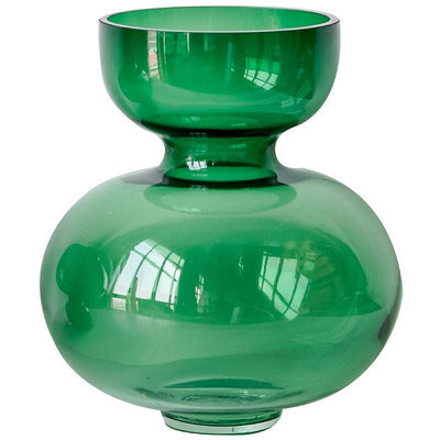 繆斯緹松綠色燈籠玻璃花瓶客廳家居擺件裝飾品玄關花器瑤瑤小鋪