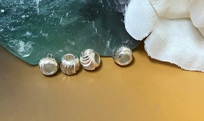 圓珠 隔珠 約8.2mm*6.8mm 925純銀 DIY手作材料 銀飾配件材料 單個 1C2