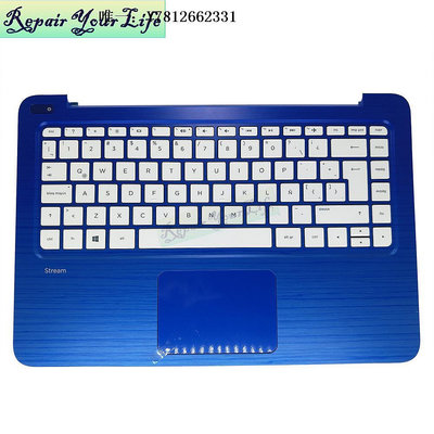 電腦零件適用 惠普HP Stream 13-C LA-W 藍色C殼 筆記本電腦鍵盤筆電配件