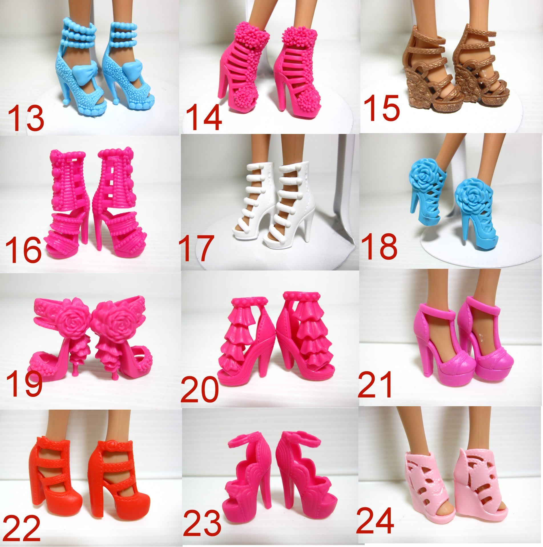 芭比可儿娃娃鞋子套装/一套10款大鞋包/高筒靴、短靴、高跟鞋_xyqfyj