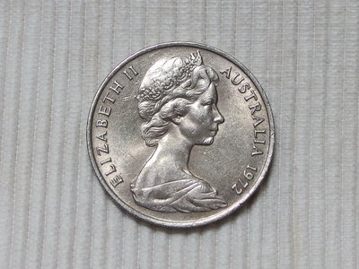 1972年 澳洲 20分 大枚硬幣 鴨嘴獸圖案