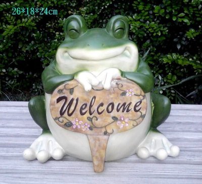 【浪漫349】大胖蛙青蛙 welcome......撲滿存錢筒 櫥窗佈置園藝造景拍照道具