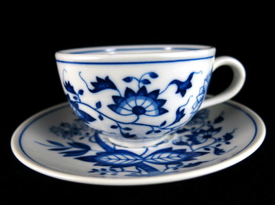 德國獅牌Hutschenreuther藍洋蔥咖啡杯盤組