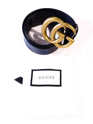 Gucci Classic Distressed gold logo belt.經典 仿舊 皮帶