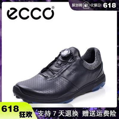 鞋子Ecco愛步男鞋真皮透氣運動休閑鞋BIOM紐扣健步鞋高爾夫球鞋155814