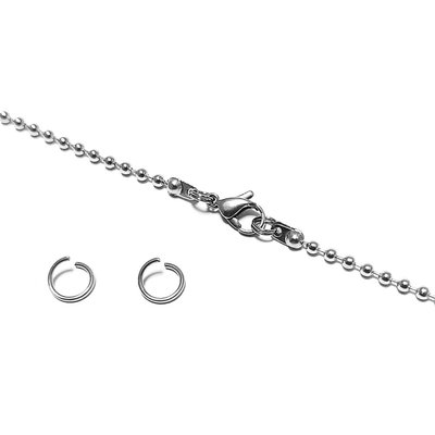 【優品盛】龍蝦扣 不鏽鋼 珠鍊 附單圈 項鍊 不銹鋼 珠鏈 2.4mm 不銹鋼珠鏈 圓珠 鍊子 項鏈 (50公分75元)
