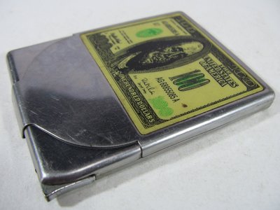 [銀九藝] 早期1940年 U.S.A.美金 白鐵製 打火機香菸盒