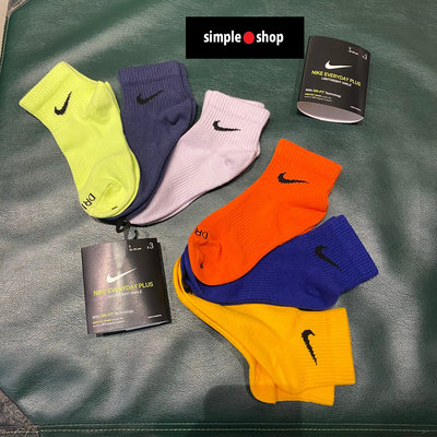 【Simple Shop】NIKE DRY-FIT 運動短襪 彩色 短襪 中筒襪 3雙一組 SX6893-910 913