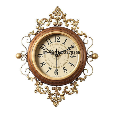 時鐘擺件新款美式掛鐘時尚法式中古時鐘掛墻歐式客廳掛表家用復古鐘表家居時鐘