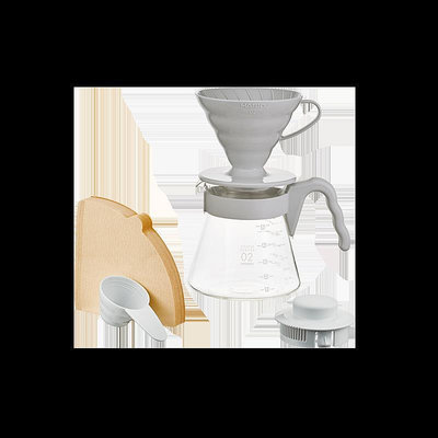 旗艦店HARIO咖啡壺V60玻璃滴漏式過濾杯手沖咖啡器具套裝VCSD