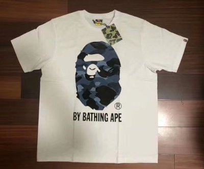 Bape日本bathing ape classic camo logo short迷彩猿人頭黑白色男女短袖T恤tee