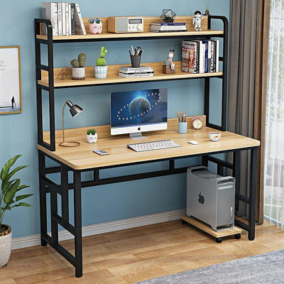 台式電腦桌臥室家用書桌書架一體桌子租房簡約組合學生~特價