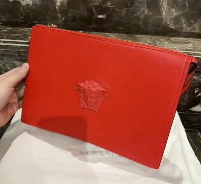 全新正品Versace 范思哲紅色手拿包
