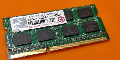 筆電升級拆下良品~三星跟創見DDR3-1333 2G筆電用雙面顆粒記憶體各一片