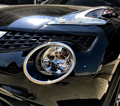 圓夢工廠 Nissan Juke 2015 16 17 18 ~ on 改裝 鍍鉻銀 車燈框飾貼 前燈框 頭燈框
