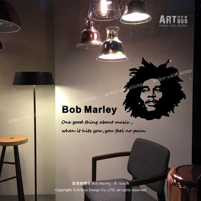 阿布屋壁貼》Bob Marley B-XL‧巴布馬力 搖滾Reggae牙買加雷鬼音樂教父 行李箱愛樂吉他樂器行裝飾.