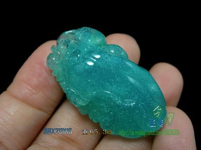 【阿誠#收藏】玻璃種《藍玉髓俗稱台灣藍寶》天空藍《瓜果珮》魚卵藍寶-