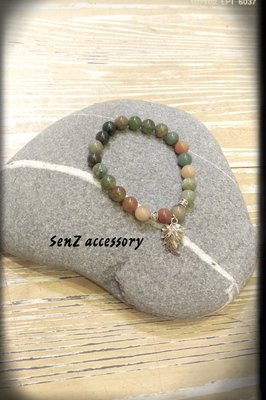 【 SenZ accessory 】獨家設計 天然玉石彩色串珠手鍊 葉子/樹葉造型 不撞款 GD/EXO/Shinee