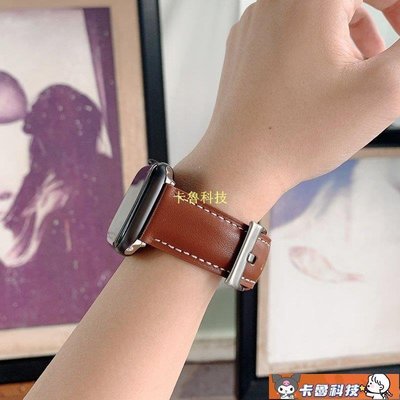 【熱賣精選】真皮情侶錶帶 皮質錶帶 適用於iwatch6/SE錶帶 蘋果手錶皮帶 apple watch5代4/3手錶帶