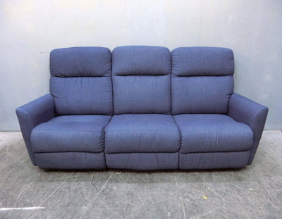 新竹二手家具◎百豐悅二手傢俱-二手 沙發 206公分藍色布三人沙發 手動沙發 客廳沙發 台中二手家具 和平2手傢俱