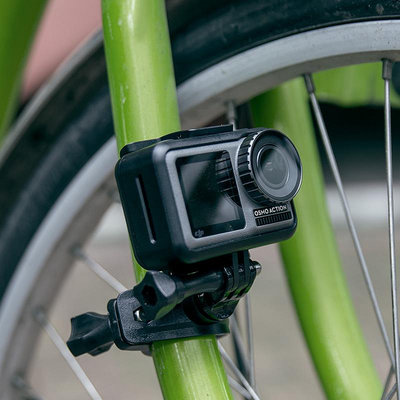 大疆gopro小蟻可旋轉自行車夾摩托車拓展固定支架運動相機配件