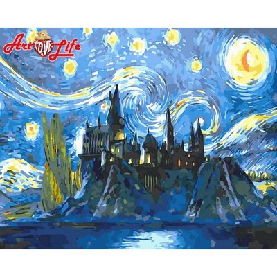 ArtLife藝術生活 DIY 彩繪 數字油畫 裝飾畫【DT160】星空月夜40*50cm