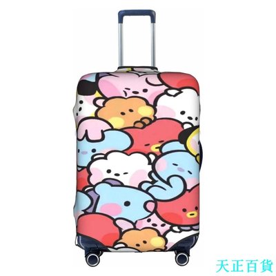 CC小铺Bt21 可水洗旅行行李套有趣的卡通手提箱保護套適合 18-32 英寸行李箱