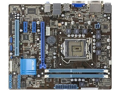 華碩 P8H61-M LE 1155腳位主機板、PCI-E、內顯、音效、網路、DDR3 RAM【拆機良品、附檔板】