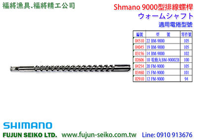 【福將漁具】Shimano電動捲線器 9000型排線螺桿