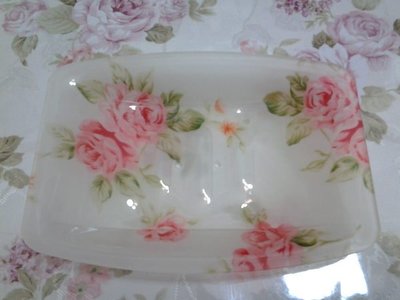 ~愛戀玫瑰園~黃底粉玫瑰壓克力肥皂盤